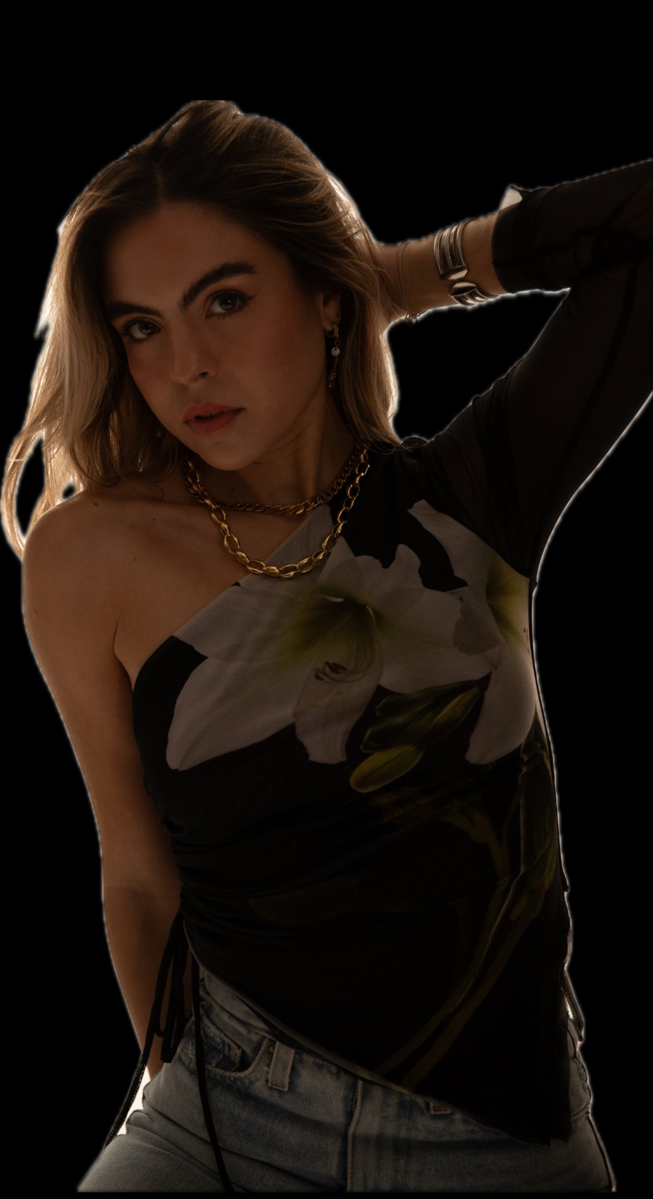 Lily Asymmetrical Mesh Top