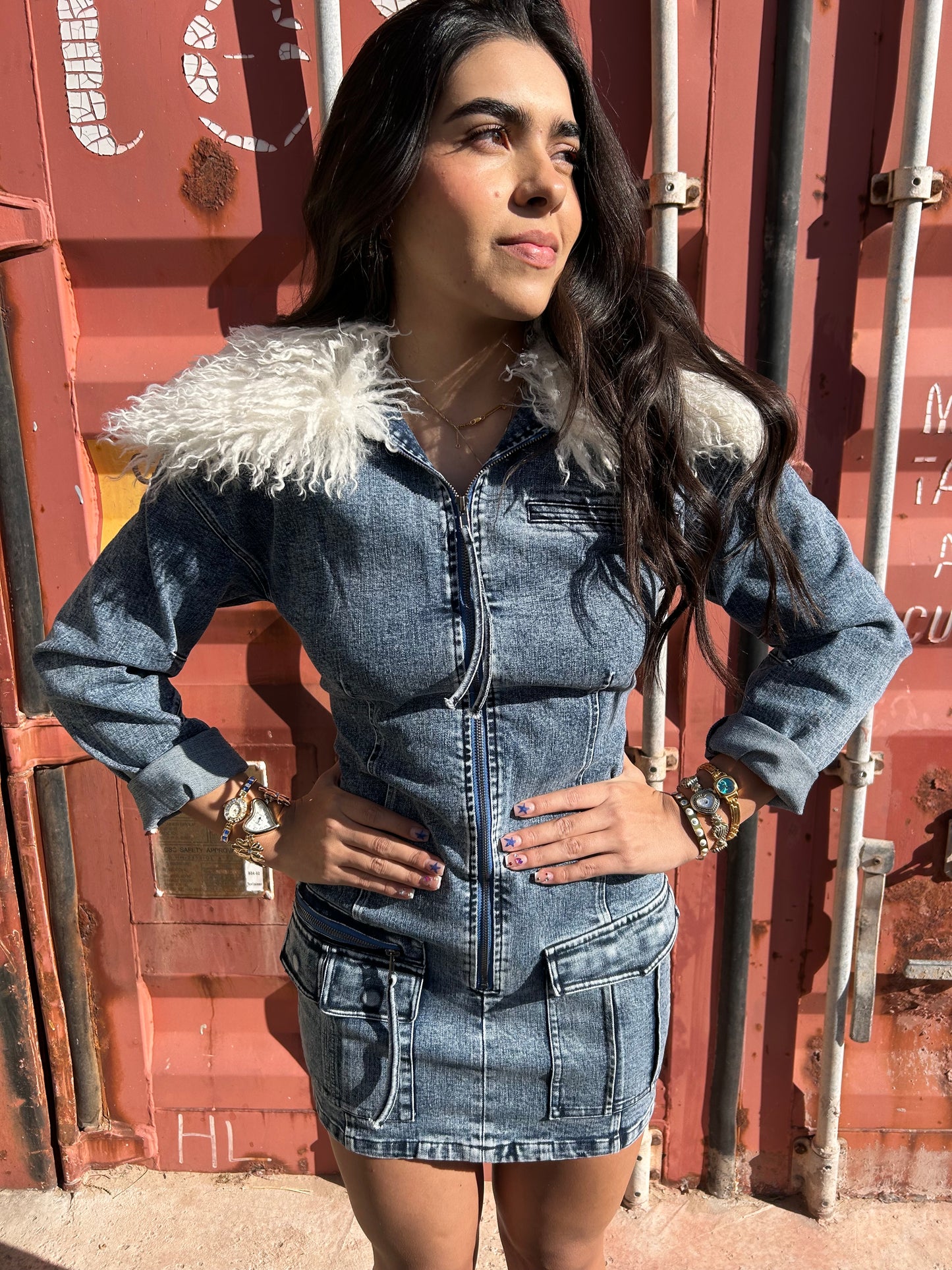 Denim Cargo Dress