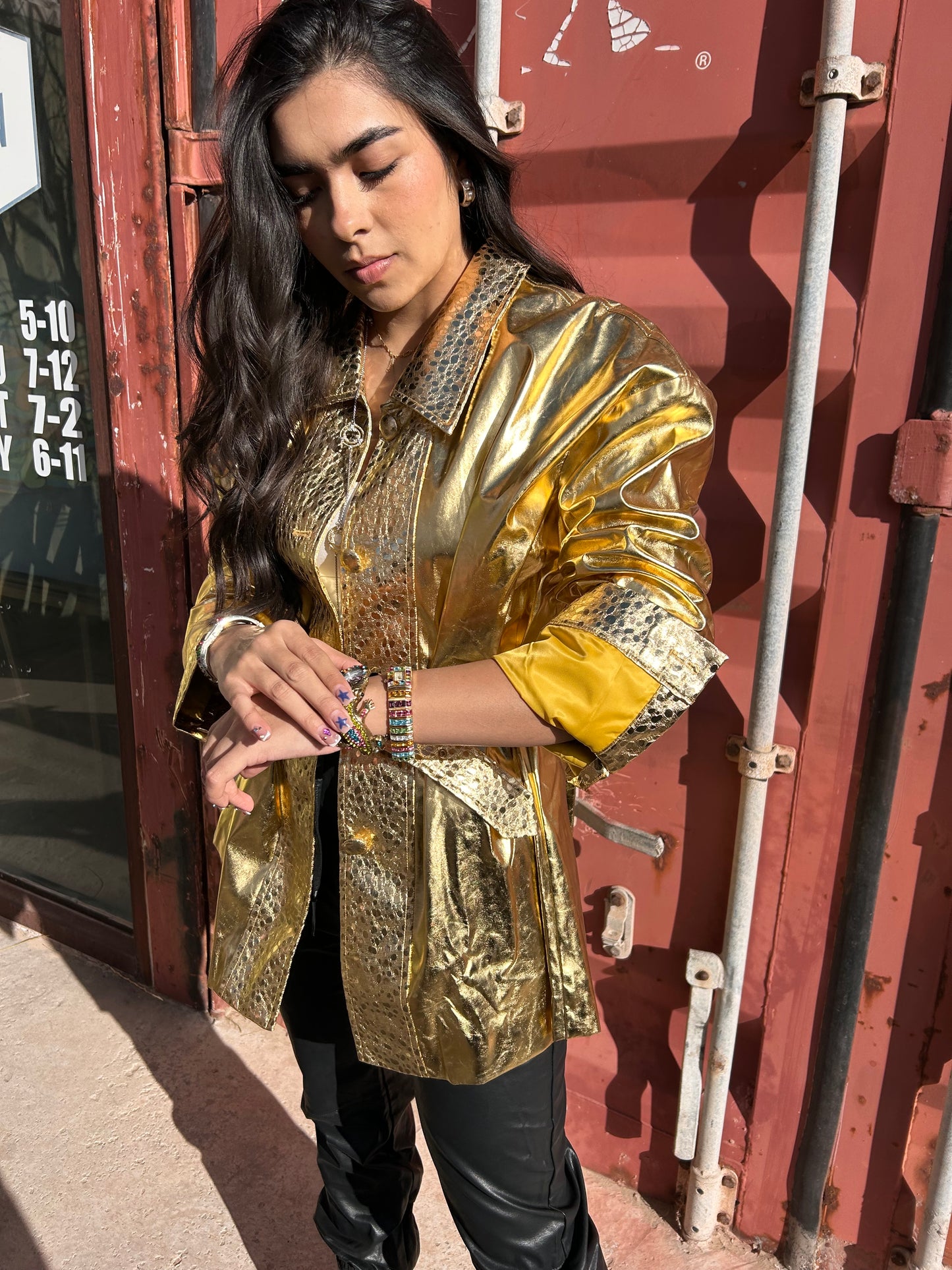 Rock Star Gold Metallic Jacket