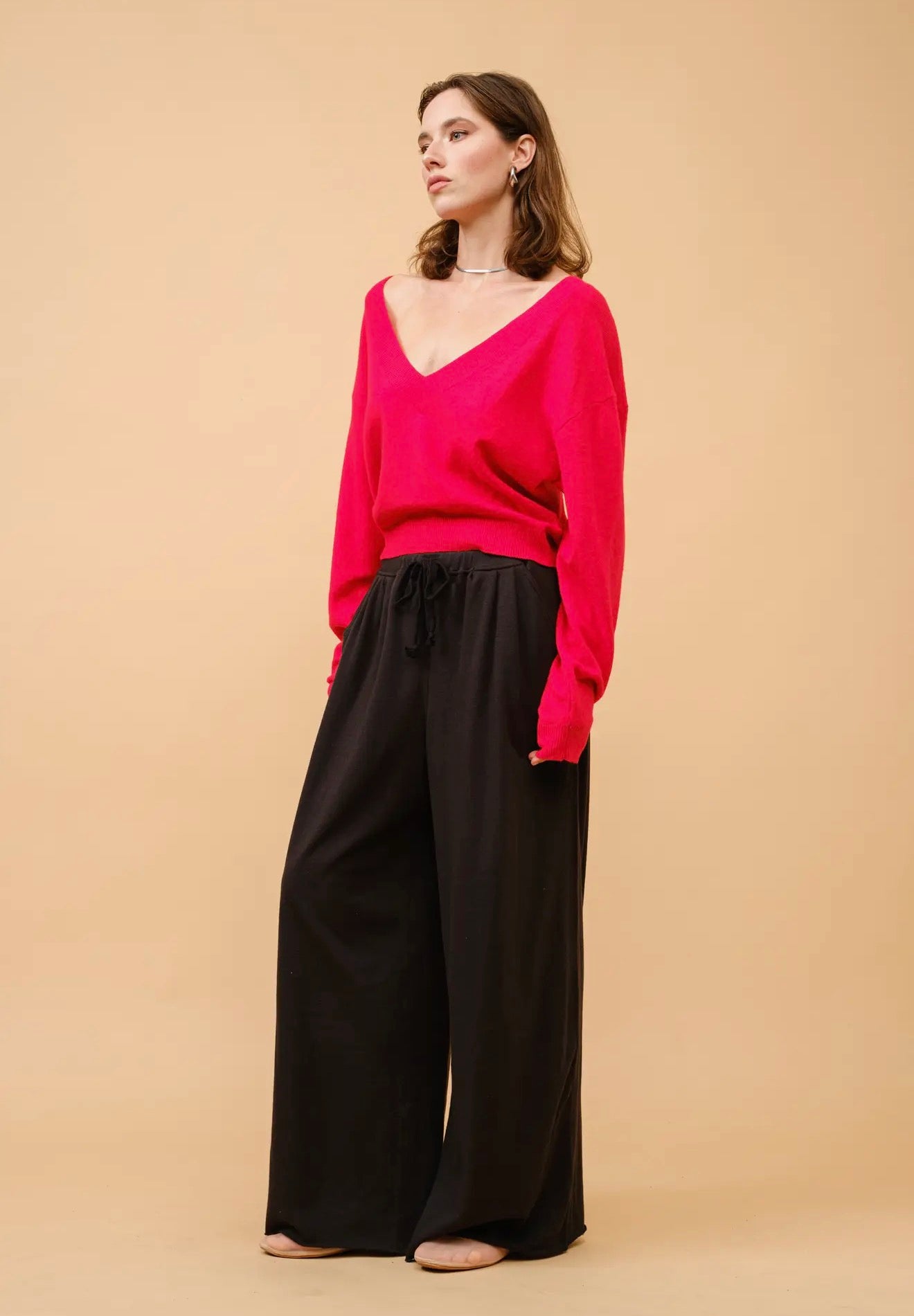 Pantalones anchos y relajados - Negro