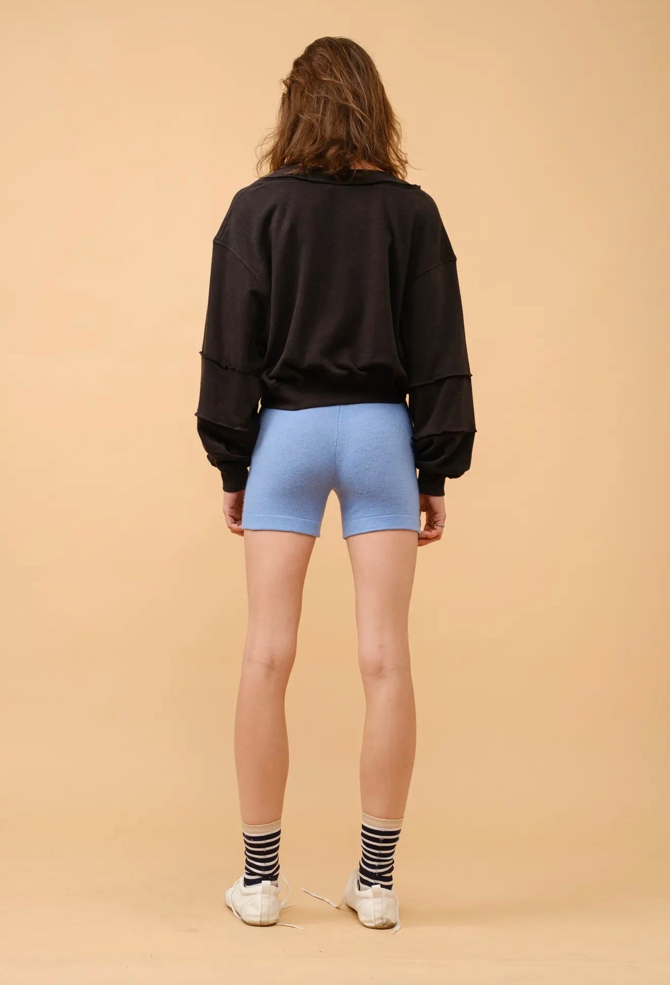 Relaxed V-Neck Sweatshirt Top