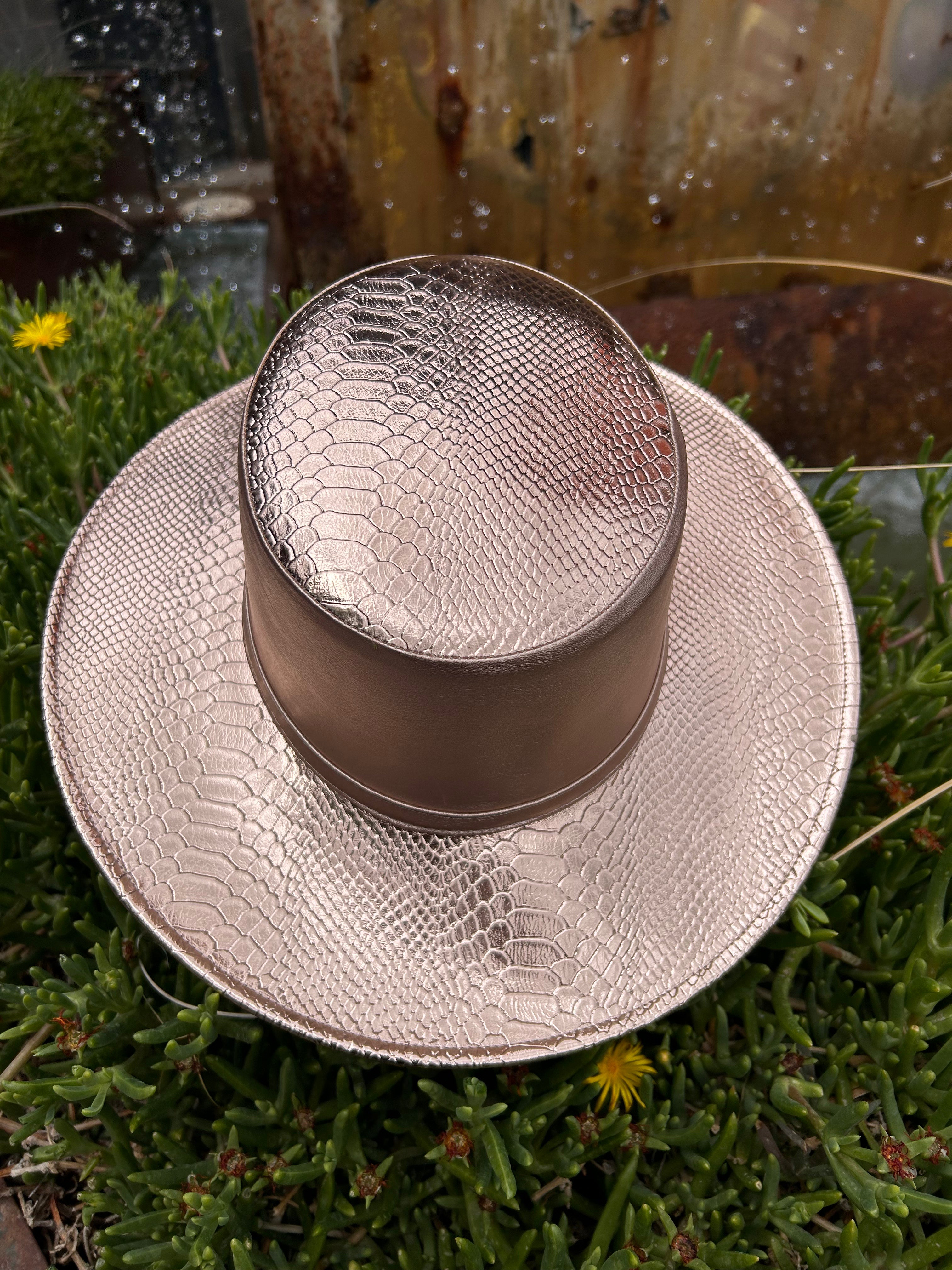 Rose Gold Snake Flat Brim – nuhdaboutique
