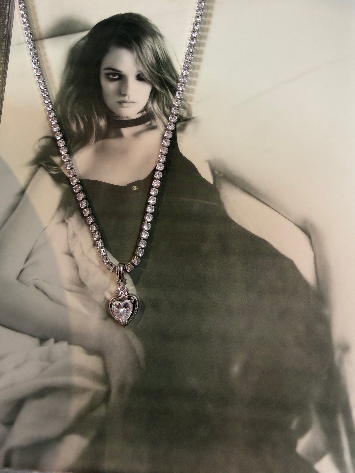 Rhinestone Heart Necklace