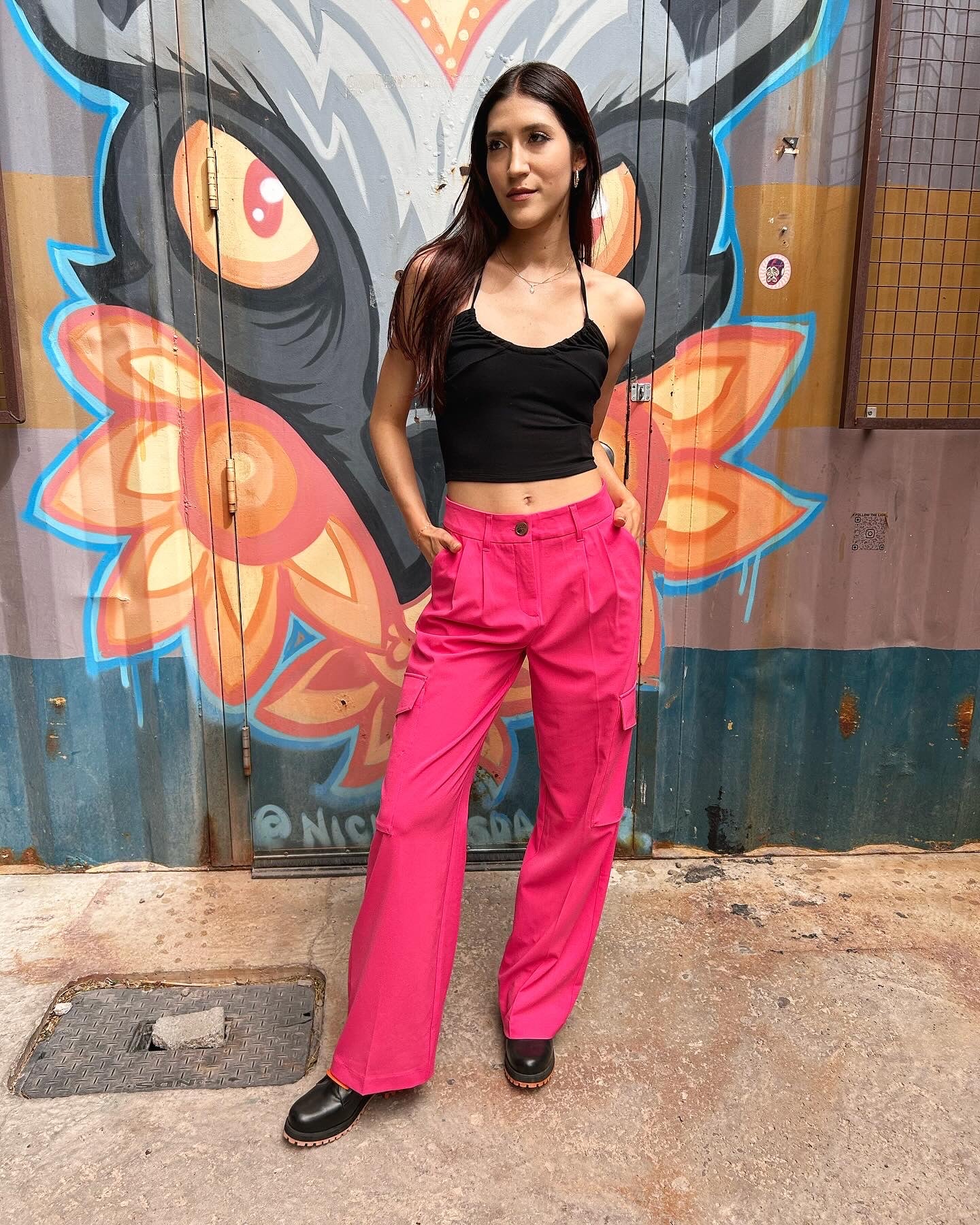 Raspberry Cargo Pants