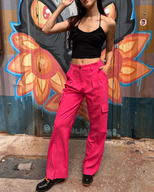 Raspberry Cargo Pants