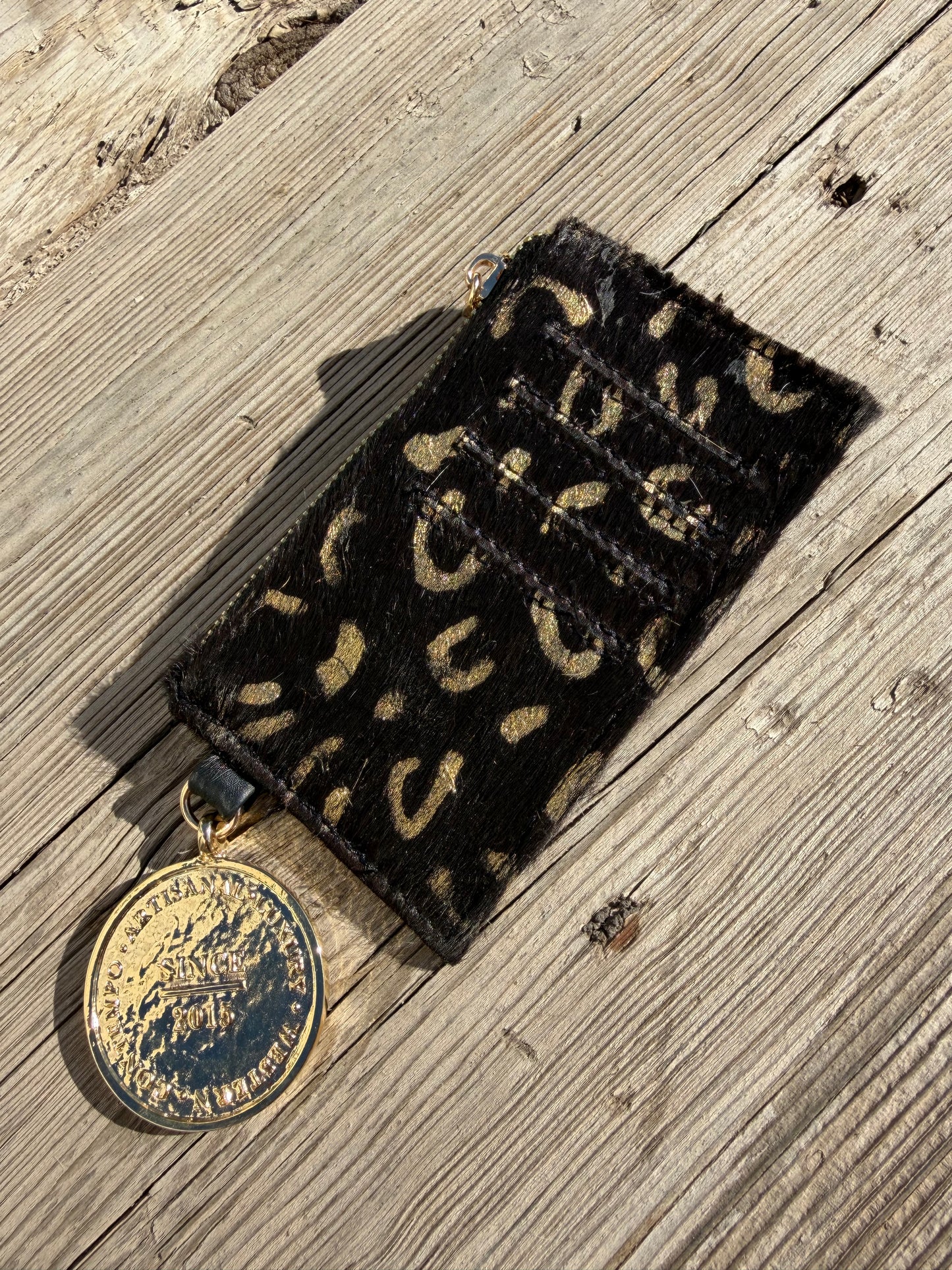 Leather Cow Print Coin Wallet