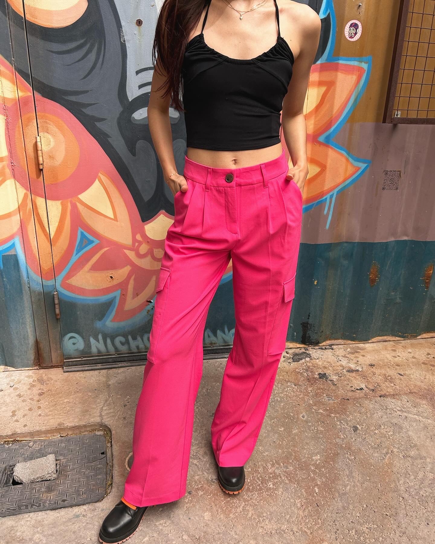 Raspberry Cargo Pants