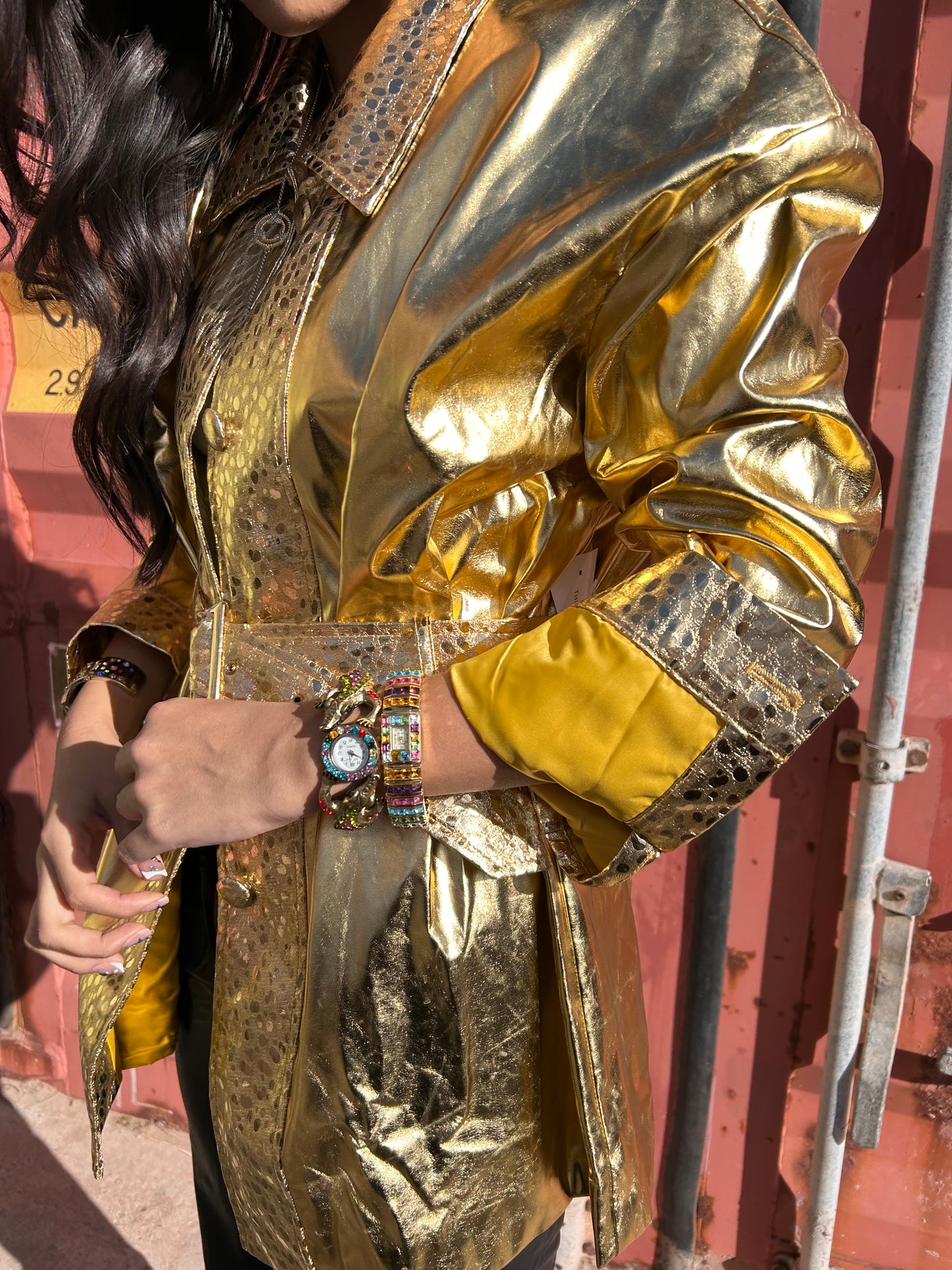 Rock Star Gold Metallic Jacket