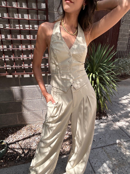 Oasis Cream Vest Set (Top)