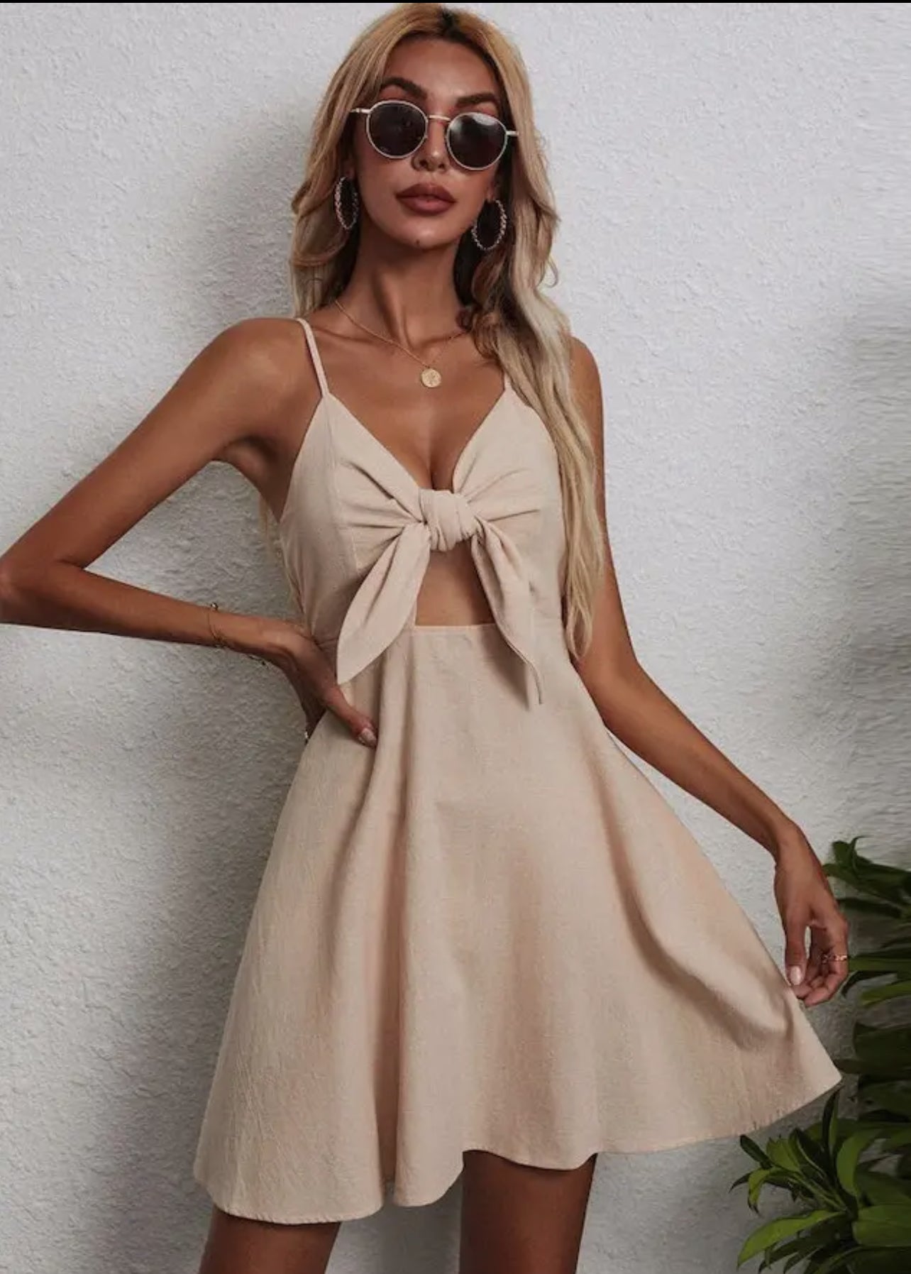 Oasis Sand Bow Dress