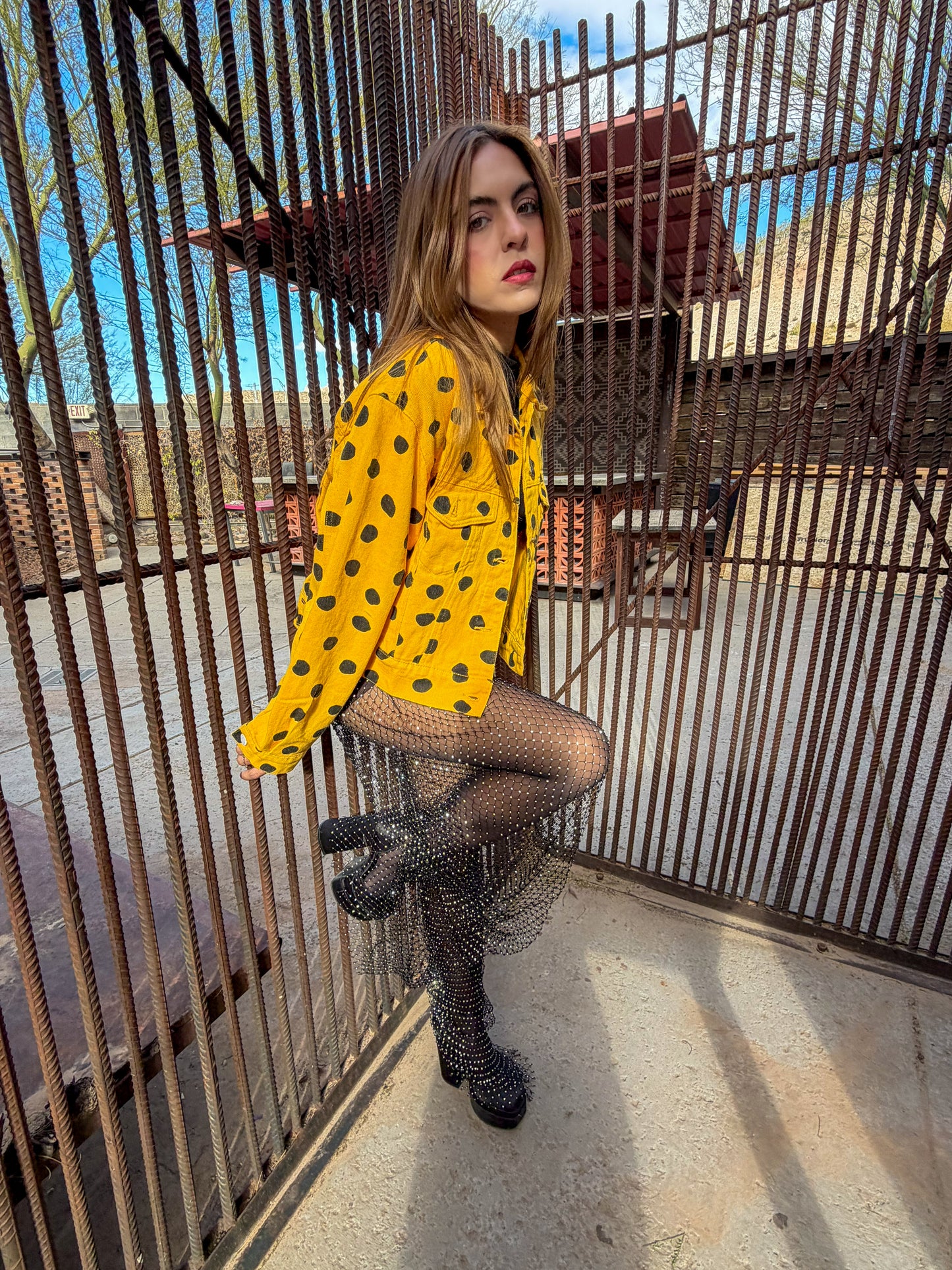 Rhinestone Mesh Pants