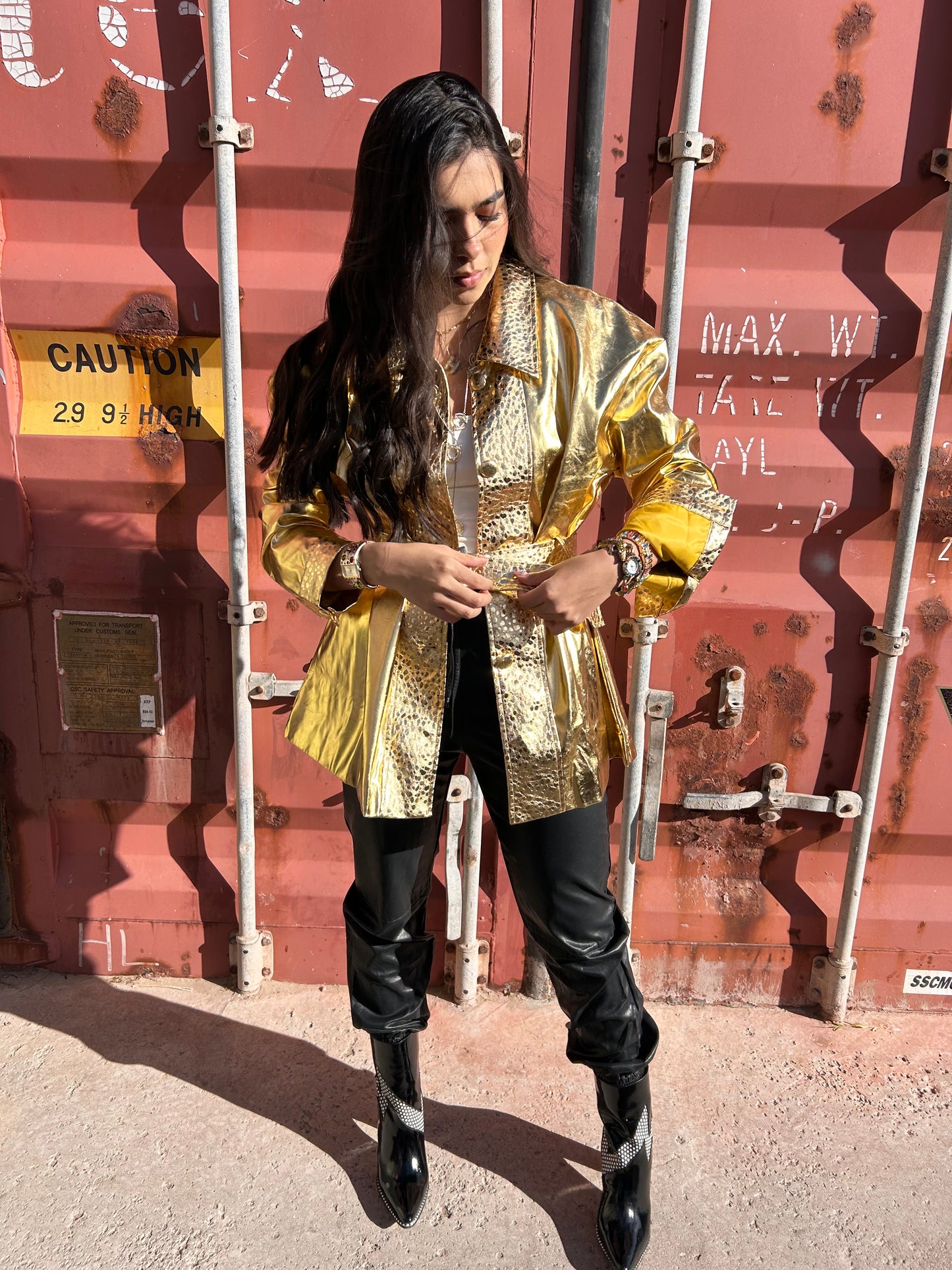 Rock Star Gold Metallic Jacket