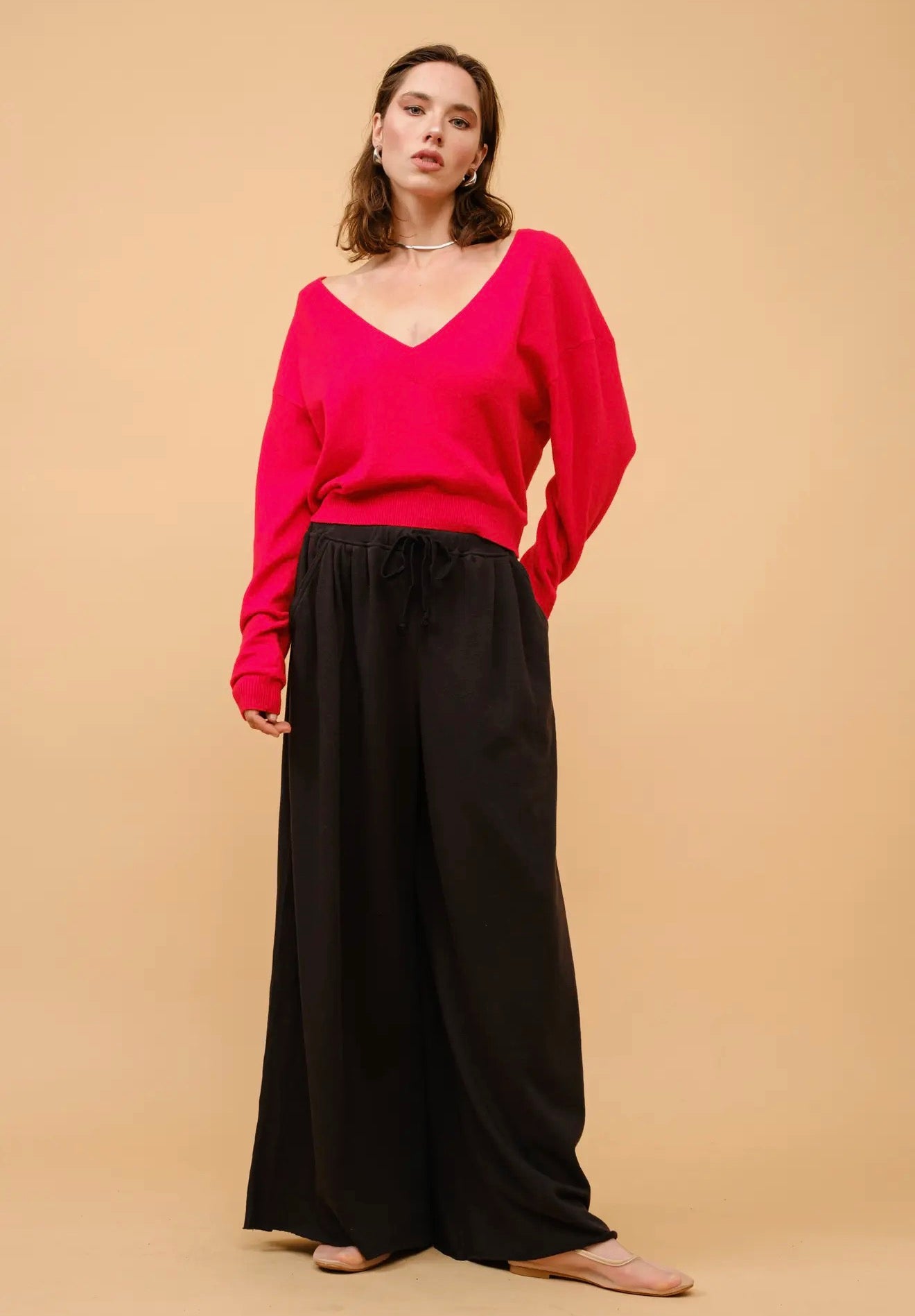 Pantalones anchos y relajados - Negro
