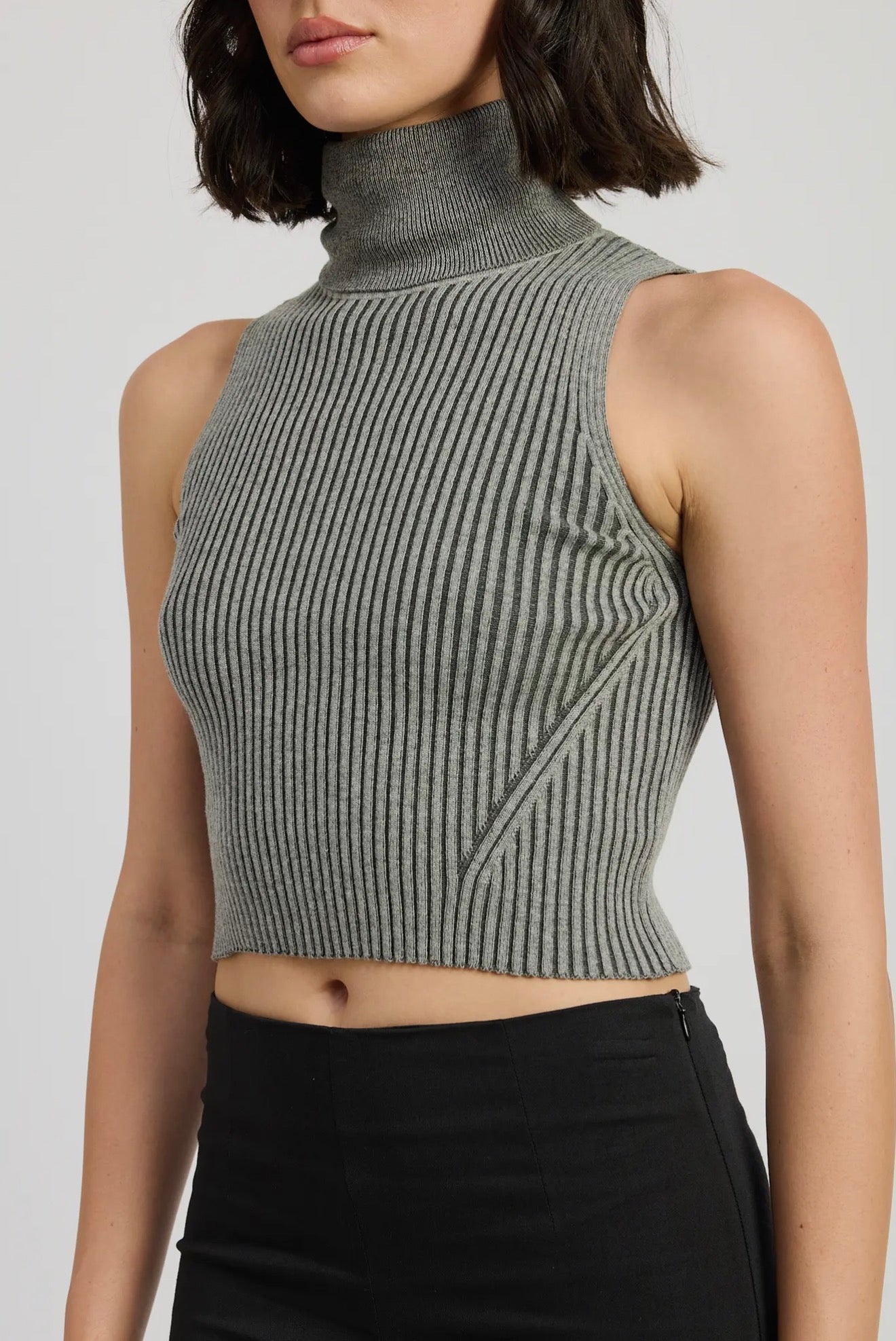 Turtle Neck Ribbed Top