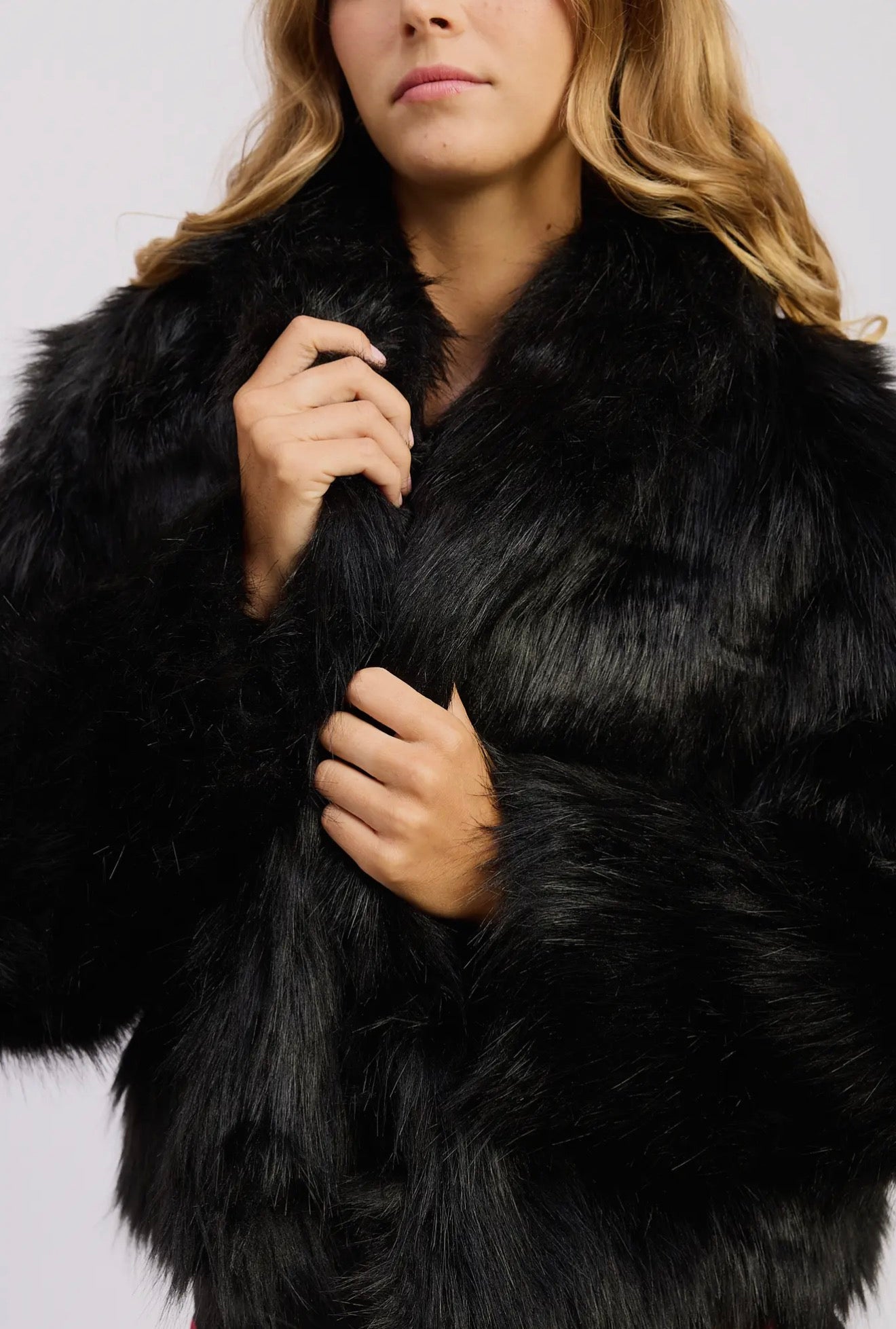 Black Faux Fur Coat