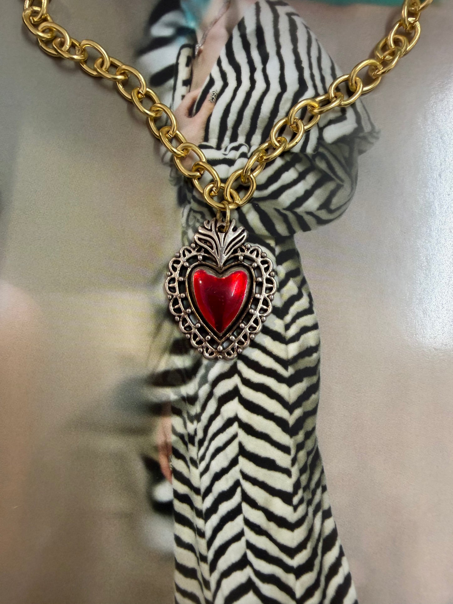 Sacred Heart Gold Chain Necklace