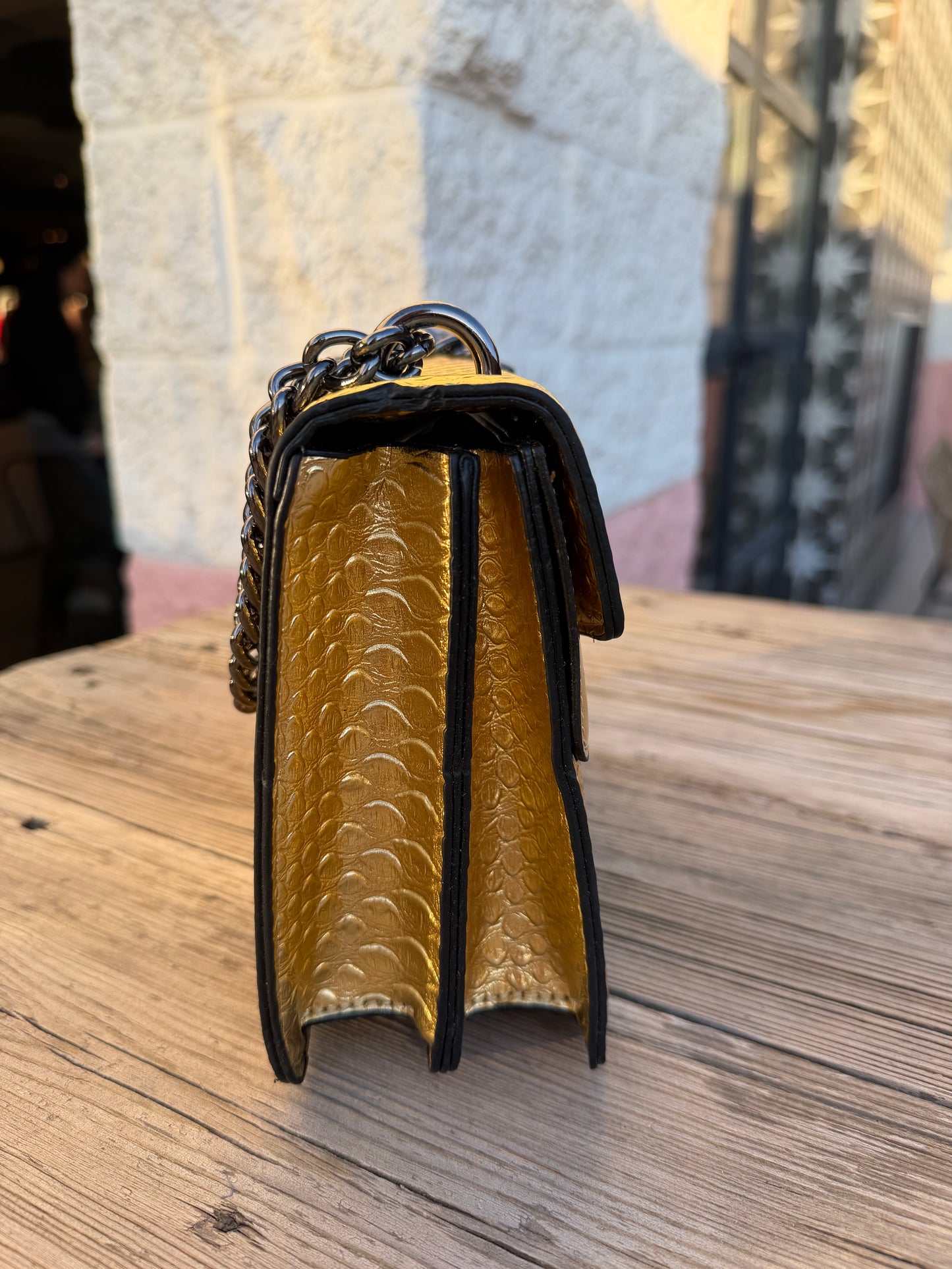 Gold Embossed Serpent Bag