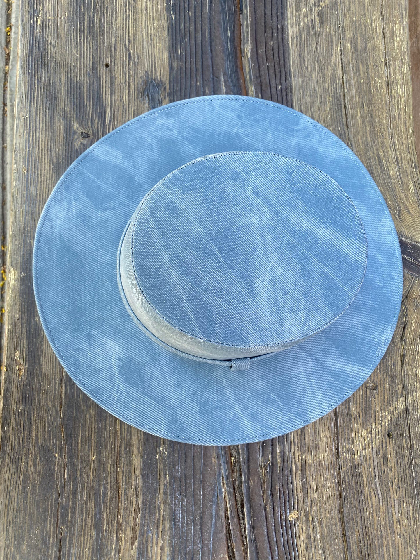 Denim Boho Flat Brim Hat