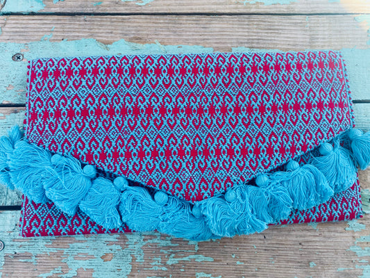 Tassel Print Mexican Clutch